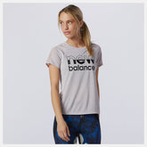 Logwood Heather Printed Impact Run Short Sleeve / New Balance Women