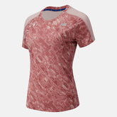 Saturn Pink NYC Marathon Printed Impact Run Short Sleeve / New Balance Women