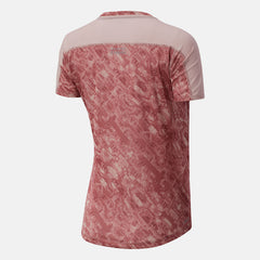 Saturn Pink NYC Marathon Printed Impact Run Short Sleeve / New Balance Women