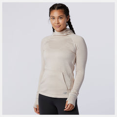 Sea Salt Heather NB Heat Grid Hoodie / New Balance Women