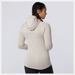 Sea Salt Heather NB Heat Grid Hoodie / New Balance Women