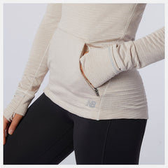 Sea Salt Heather NB Heat Grid Hoodie / New Balance Women