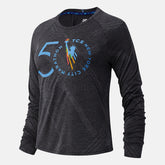 Black Heather NYC Marathon Q Speed Fuel Jacquard Long Sleeve / New Balance Women