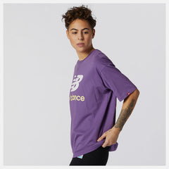 Sour Grape NB Essentials Stacked Logo Tee / New Balance Women
