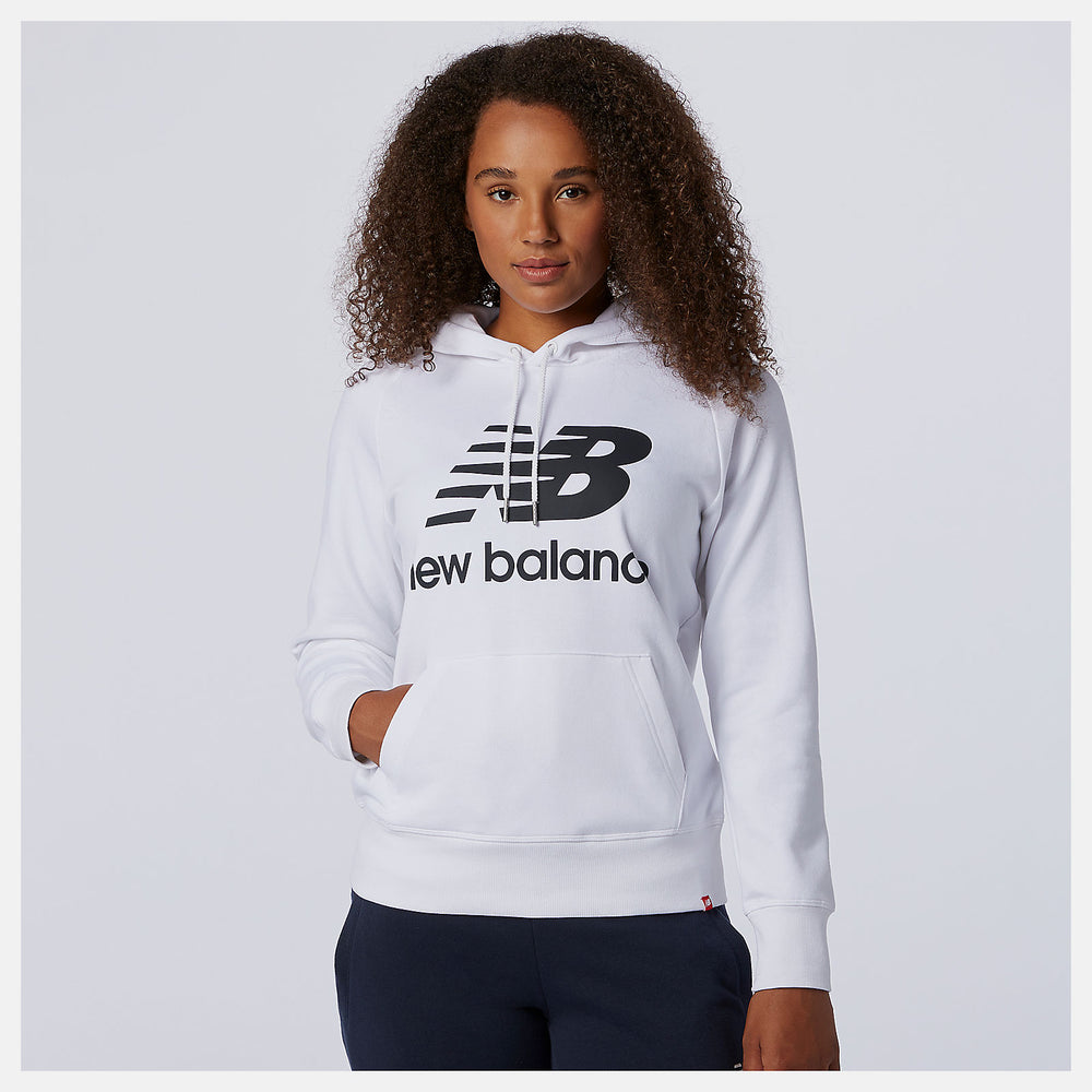 White/Black NB Essentials Pullover Hoodie / New Balance Women