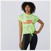 Bleached Lime Glo Achiever Collide Open Mesh Tee / New Balance Women