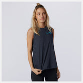 Eclipse Heather Relentless Cinched Back Graphic Tank / New Balance Women