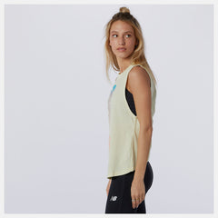 Lemon Haze Heather Relentless Cinched Back Graphic Tank / New Balance Women