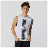 White Relentless Cinched Back Graphic Tank / New Balance Women