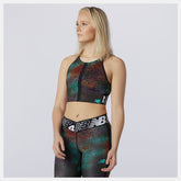 Black Print Relentless Printed Crop Top / New Balance Women