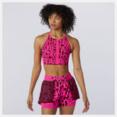 Pink Glo Relentless Printed Crop Top / New Balance Women