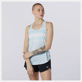 Pale Blue Printed Accelerate Tank / New Balance Women