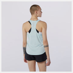 Pale Blue Printed Accelerate Tank / New Balance Women