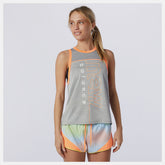 Athletic Grey Heather Printed Fast Flight Tank / New Balance Women