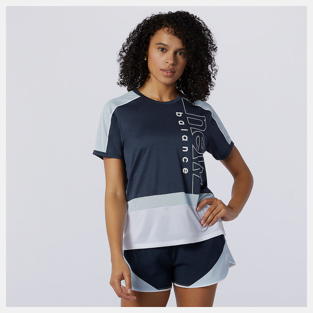 Eclipse Printed Fast Flight Short Sleeve Top / New Balance Women