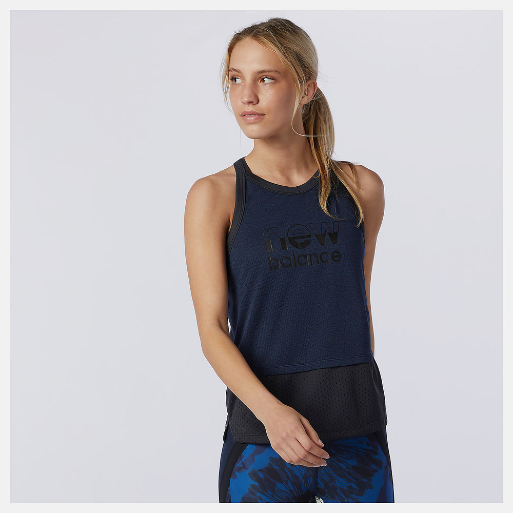 Eclipse Heather Printed Impact Run Hybrid Tank / New Balance Women