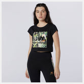 Black NB Essentials Botanical Tee / New Balance Women