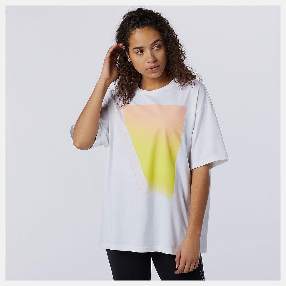 White Sport Style Optiks Gradient Graphic Tee / New Balance Women