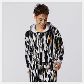 White Print NB Athletics Collide Printed Terry Hoodie / New Balance Women
