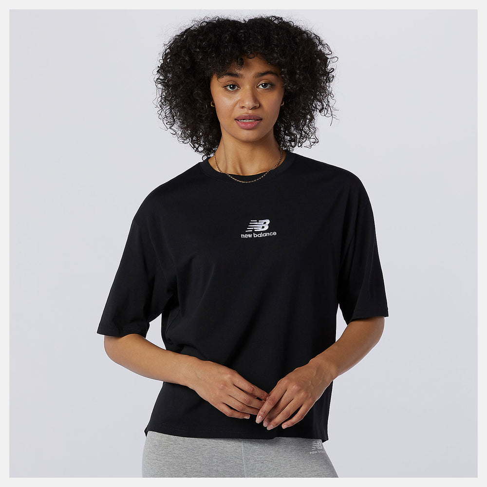 Black NB Athletics Collide Short Sleeve Tee / New Balance Women