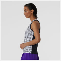 White Printed Tournament Tank / New Balance Women