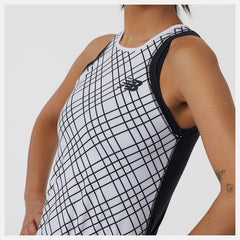 White Printed Tournament Tank / New Balance Women