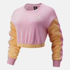 Pink Lemonade NB Athletics Baroque Crop Crew / New Balance Women