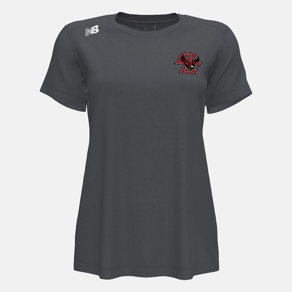 Dark Heather NB Short Sleeve Tech Tee(Boston College) / New Balance Women