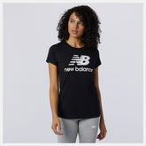 Black Essentials Stacked Logo Tee / New Balance Women