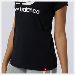 Black Essentials Stacked Logo Tee / New Balance Women