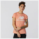 Paradise Pink Essentials Stacked Logo Tee / New Balance Women