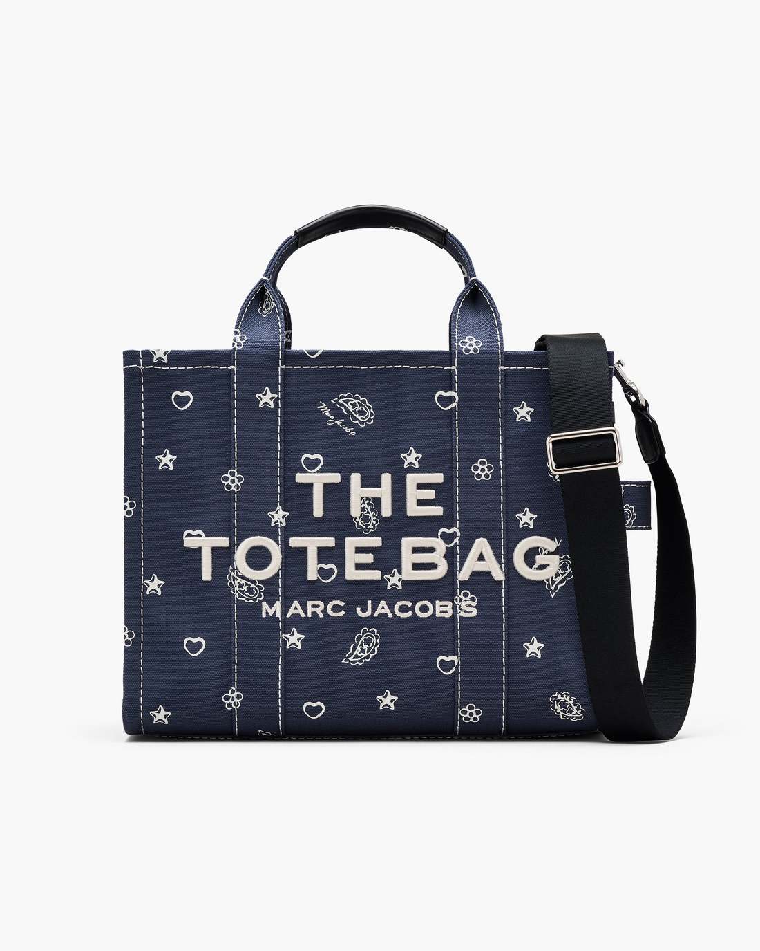 Marc Jacobs The Bandana Canvas Medium Tote Bag Navy Multi BAGS|NEW ARRIVALS