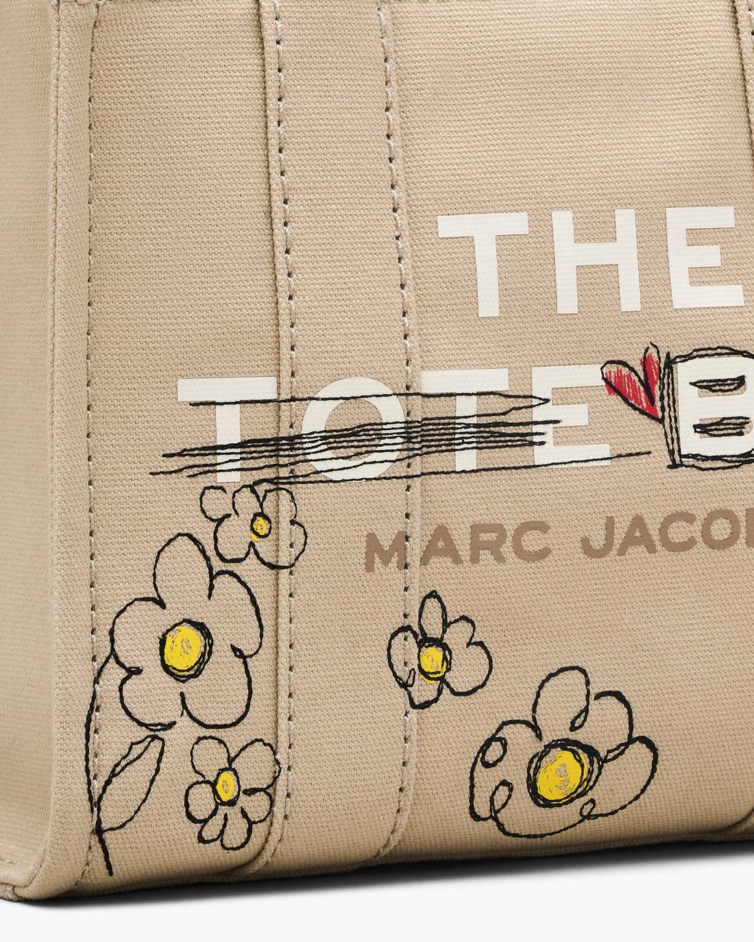 Marc Jacobs The Daisy Doodle Canvas Small Tote Bag Beige Multi BAGS