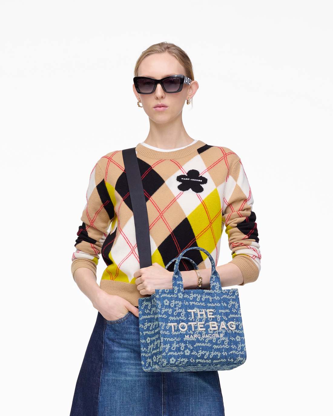 Marc Jacobs The Joy Denim Small Tote Bag Indigo Multi BAGS