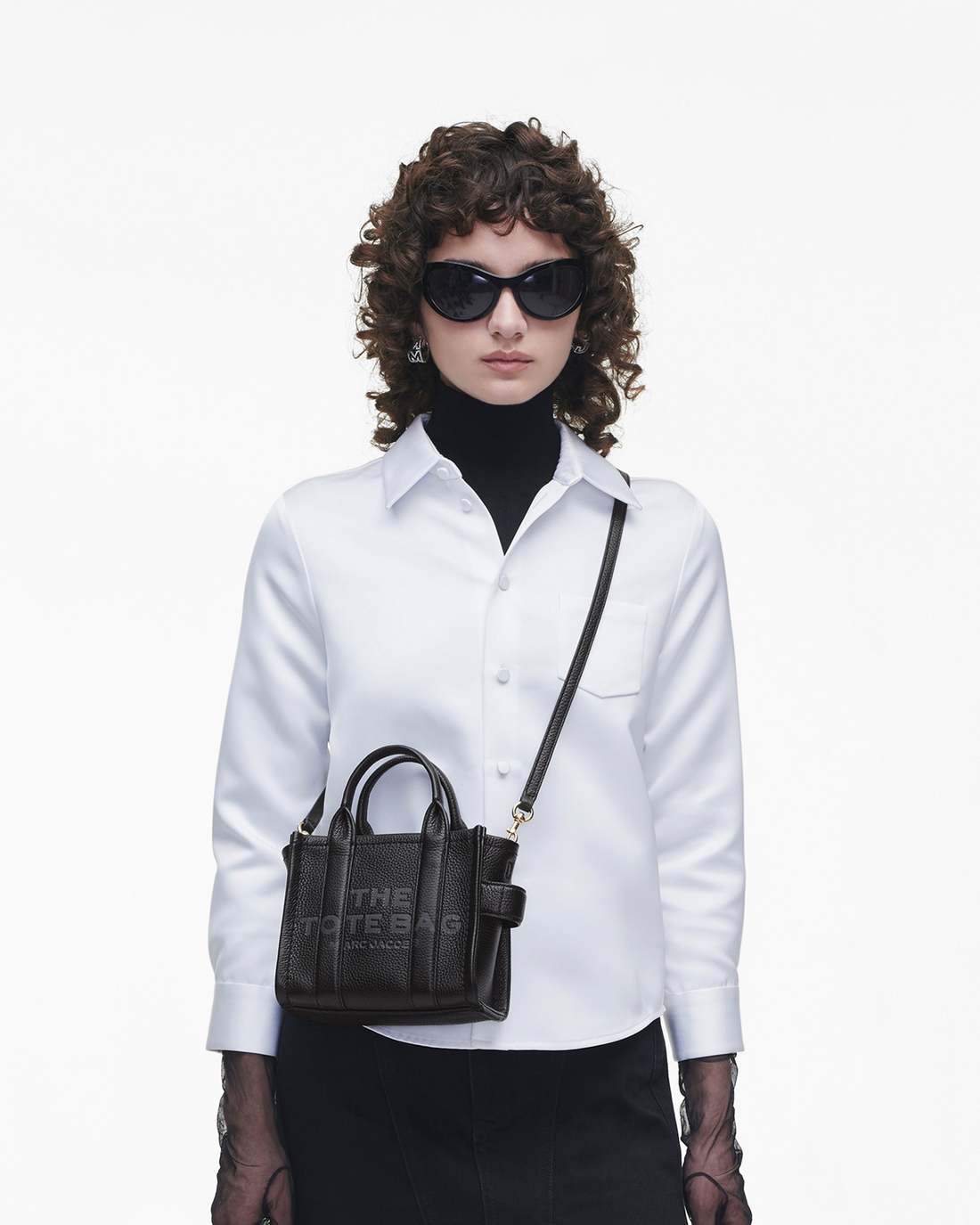 Marc Jacobs The Leather Crossbody Tote Bag Black BAGS