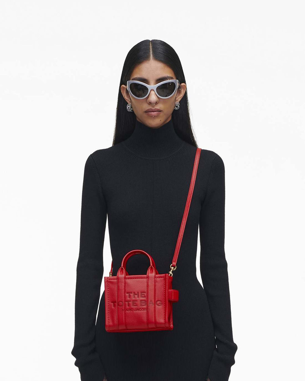 Marc Jacobs The Leather Crossbody Tote Bag True Red BAGS