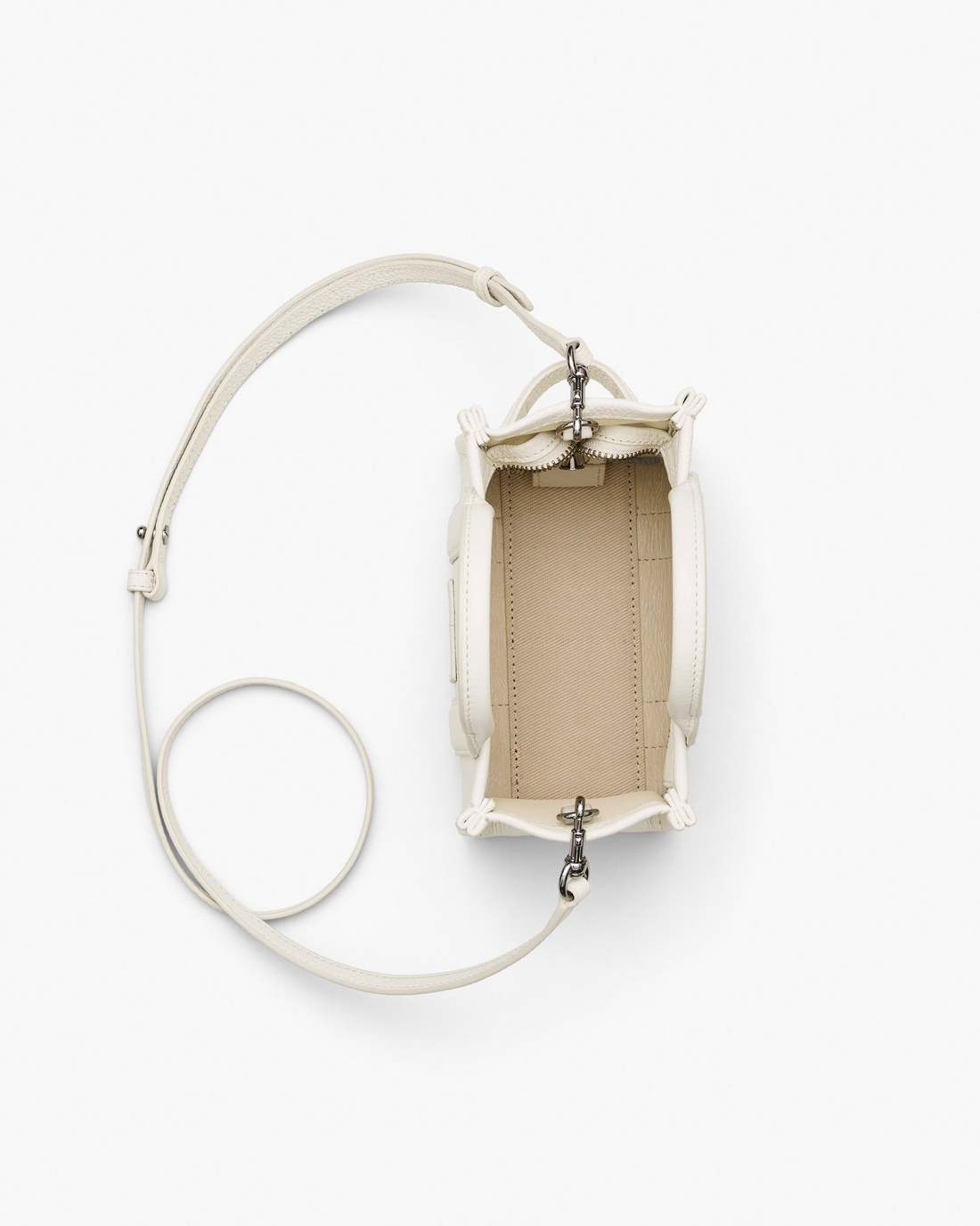 Marc Jacobs The Leather Crossbody Tote Bag Cotton/Silver BAGS
