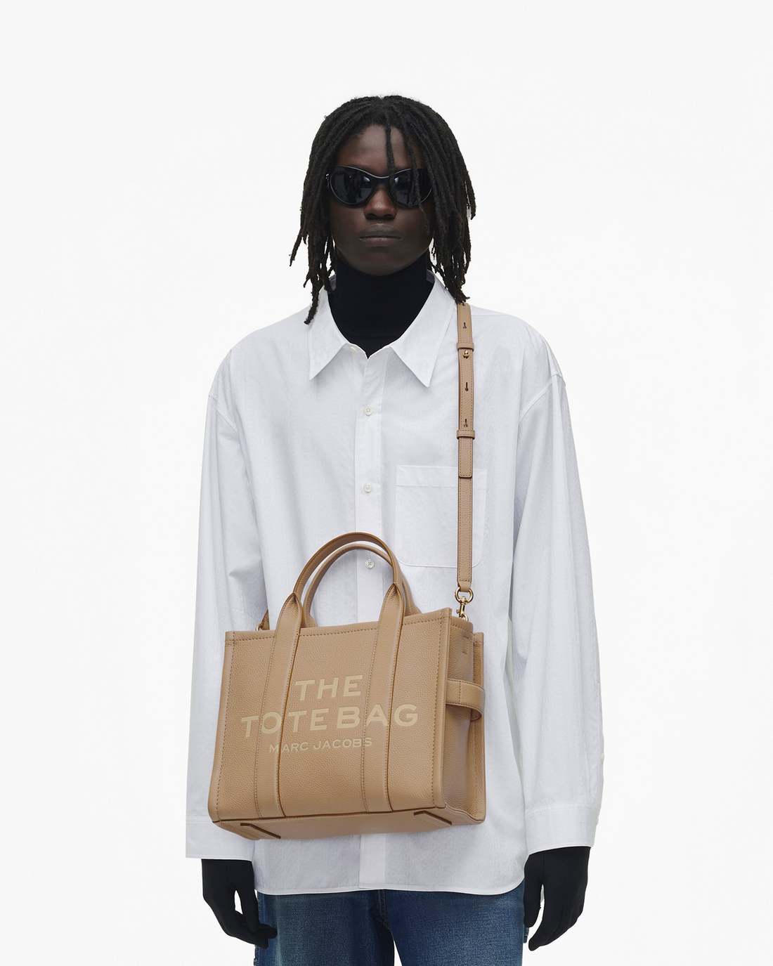 Marc Jacobs The Leather Medium Tote Bag Camel BAGS