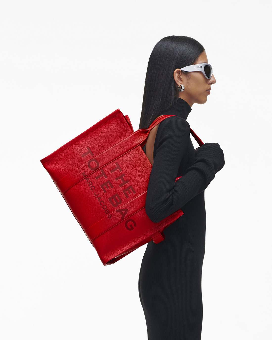 Marc Jacobs The Leather Large Tote Bag True Red BAGS