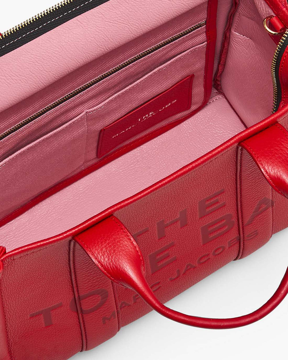 Marc Jacobs The Leather Medium Tote Bag True Red BAGS