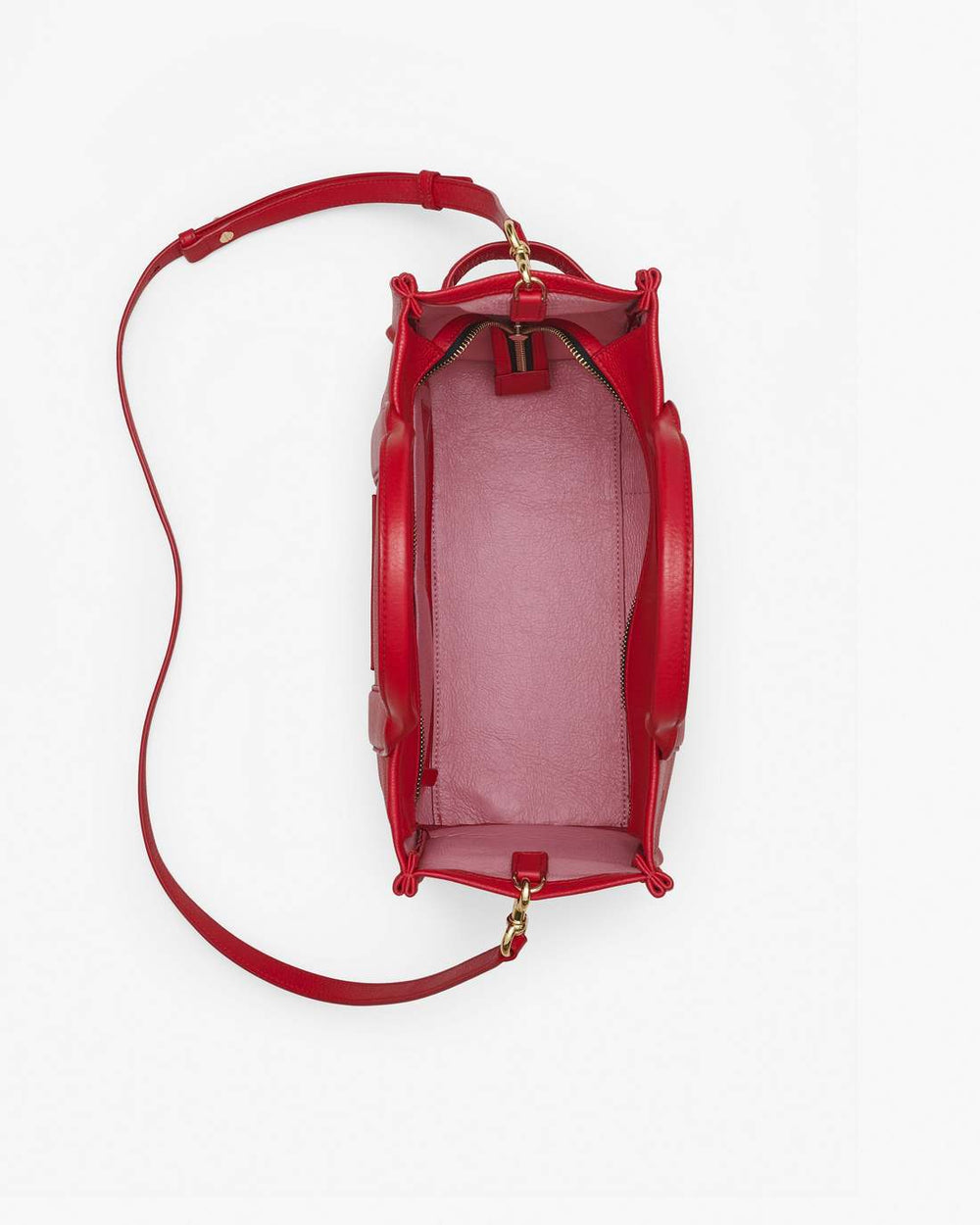 Marc Jacobs The Leather Medium Tote Bag True Red BAGS