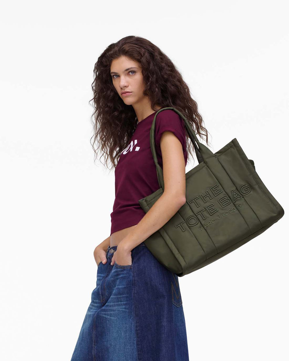 Marc Jacobs The Puffy Nylon Large Tote Bag Army Green BAGS|NEW ARRIVALS