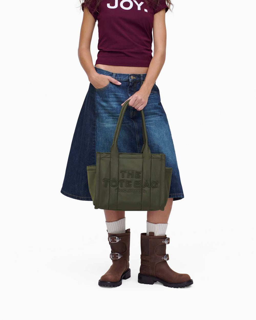 Marc Jacobs The Puffy Nylon Medium Tote Bag Army Green BAGS|NEW ARRIVALS