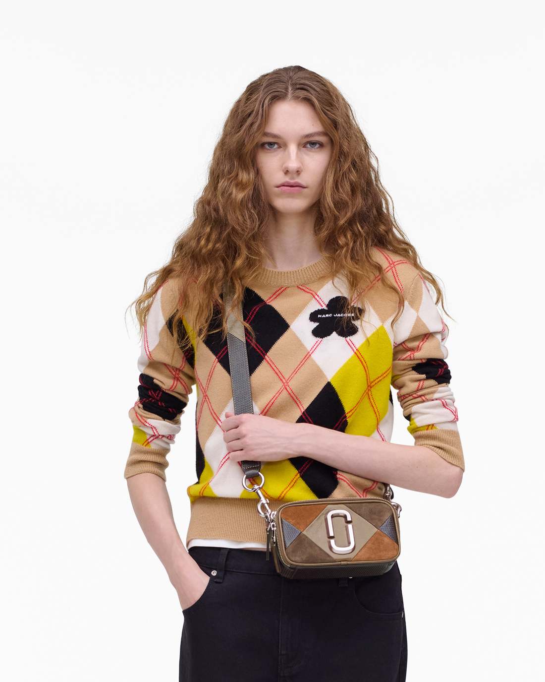 Marc Jacobs The Suede Patchwork Snapshot Brown Multi BAGS|NEW ARRIVALS