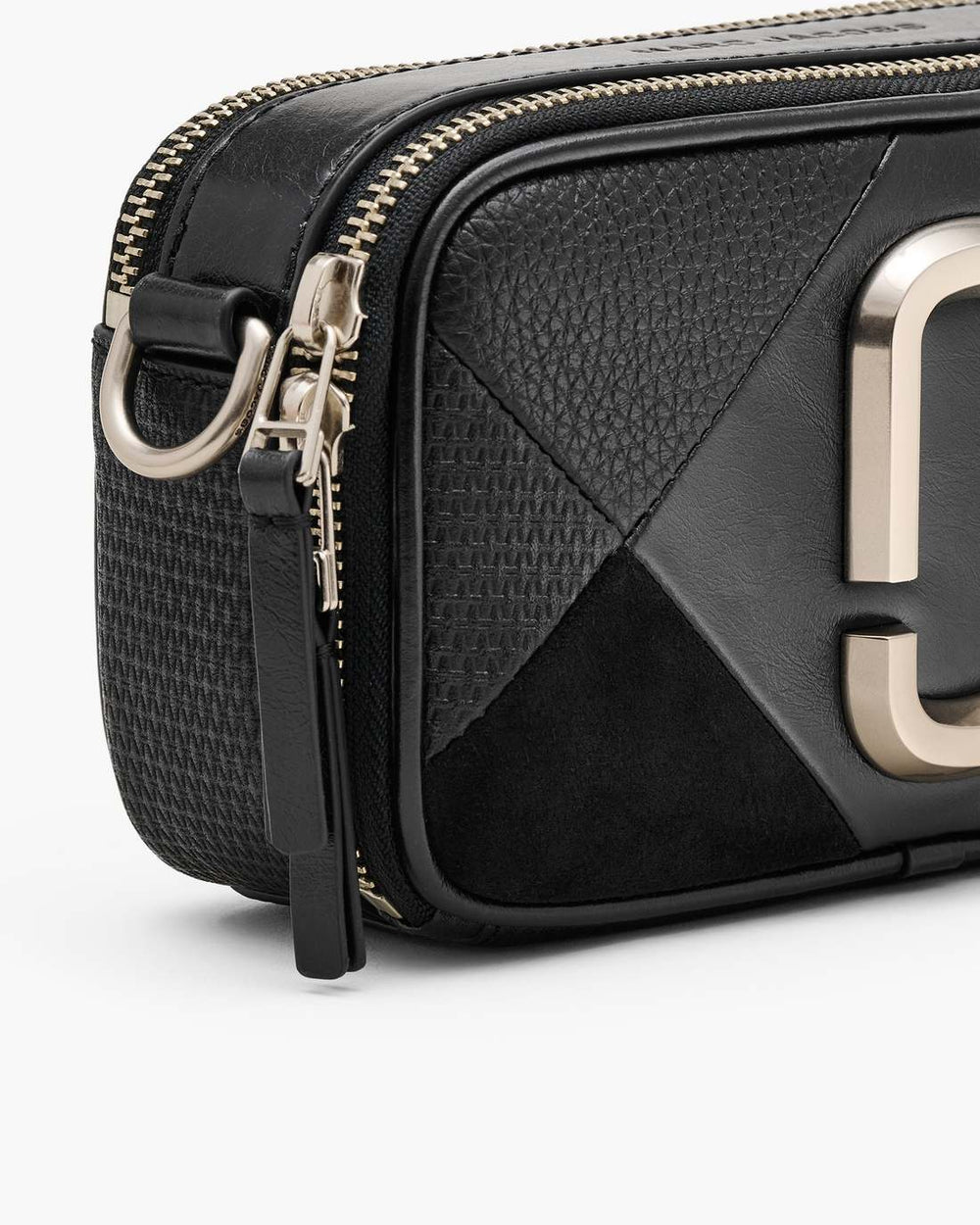 Marc Jacobs The Suede Patchwork Snapshot Black Multi BAGS|NEW ARRIVALS