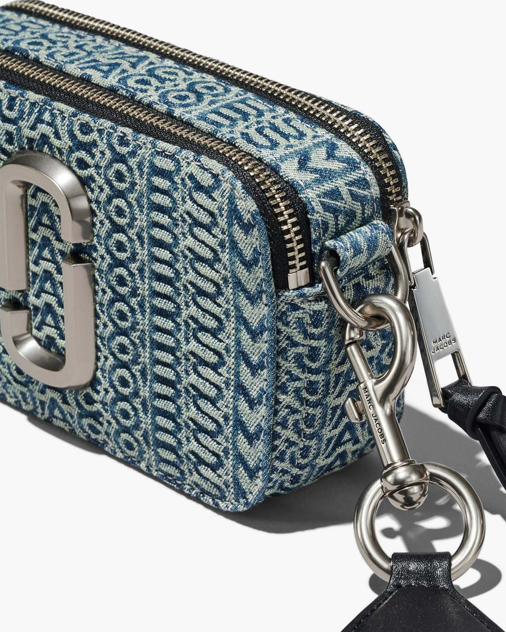 Marc Jacobs The Washed Monogram Denim Snapshot Sun Faded Denim BAGS