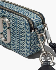 Marc Jacobs The Washed Monogram Denim Snapshot Sun Faded Denim BAGS