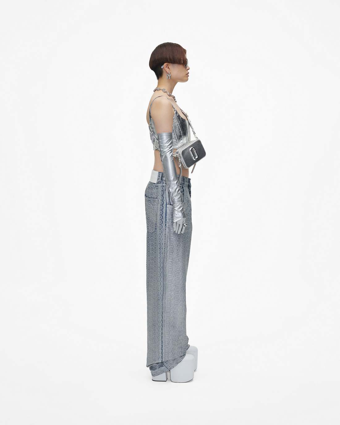 Marc Jacobs The Metallic Snapshot Dtm Silver BAGS