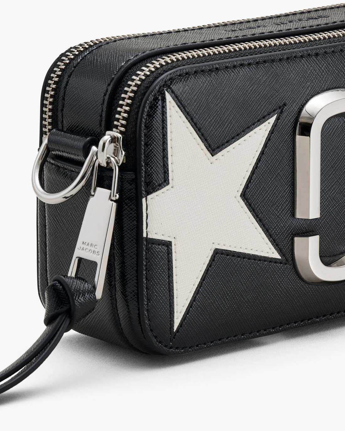 Marc Jacobs The Star Patchwork Leather Snapshot Black/White BAGS
