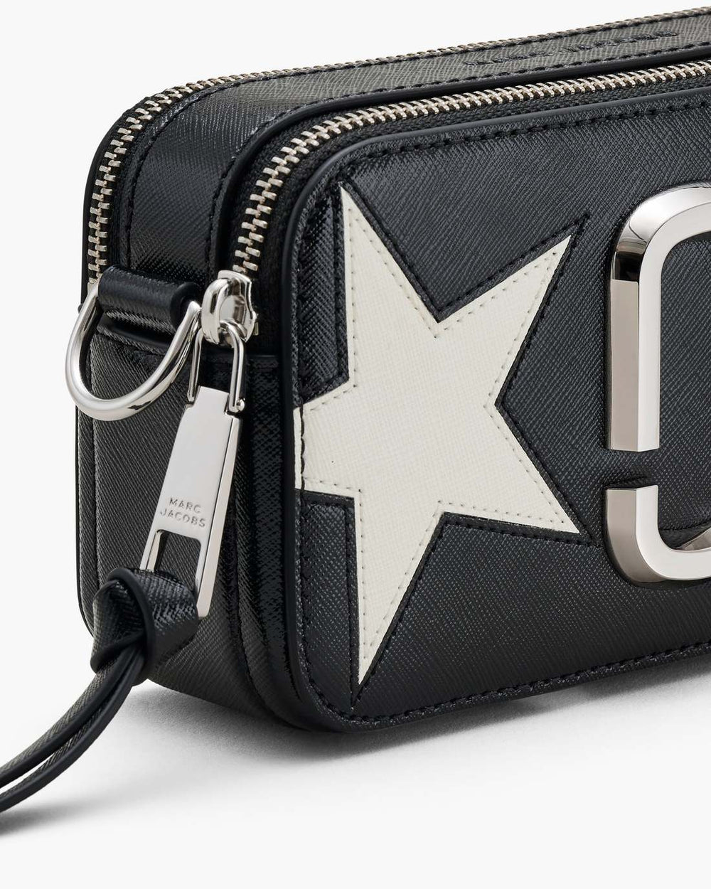 Marc Jacobs The Star Patchwork Leather Snapshot Black/White BAGS